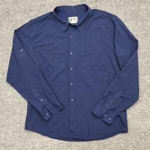Marmot Mountain Works Shirt Mens XL Blue Long Sleeve Button Up Outdoors Hiking